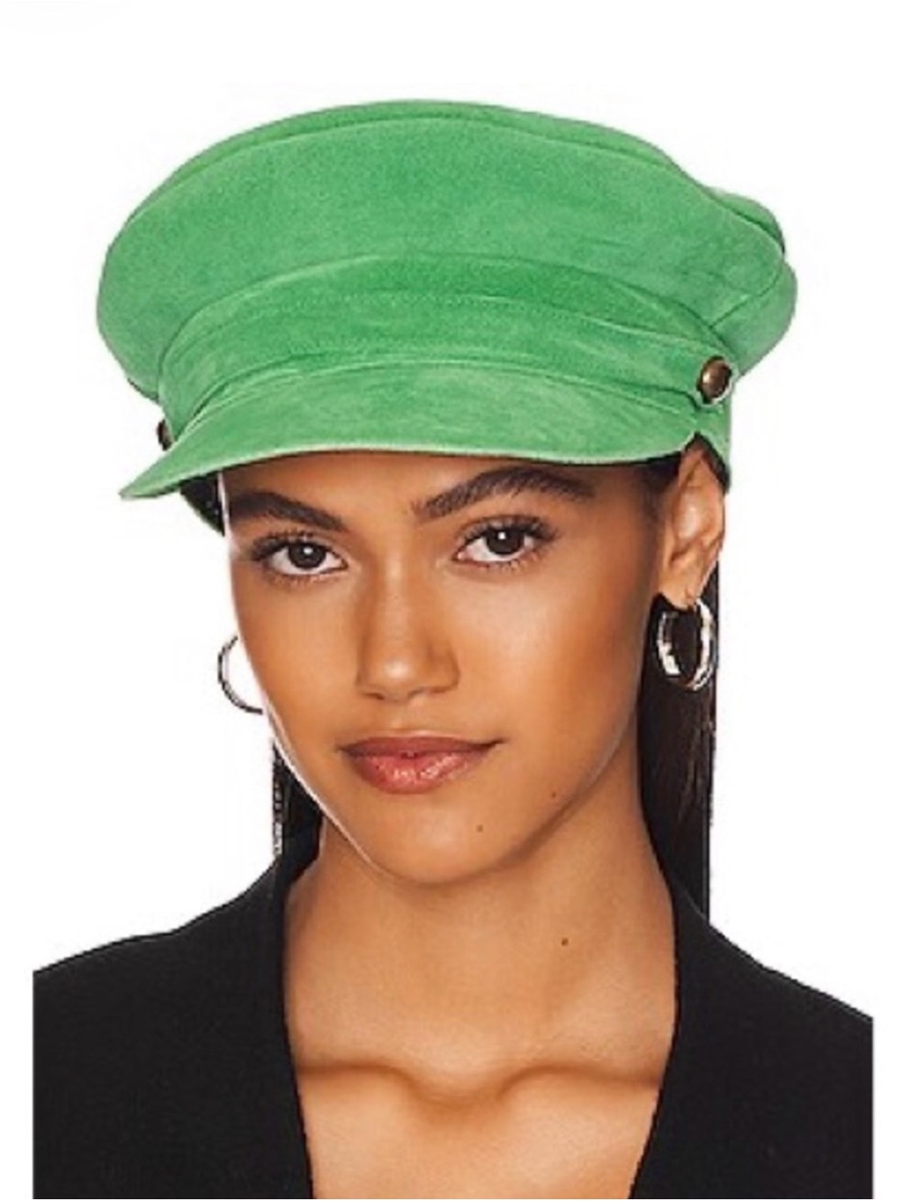 Lack Of Color Bright Green Suede Baker Boy Hat